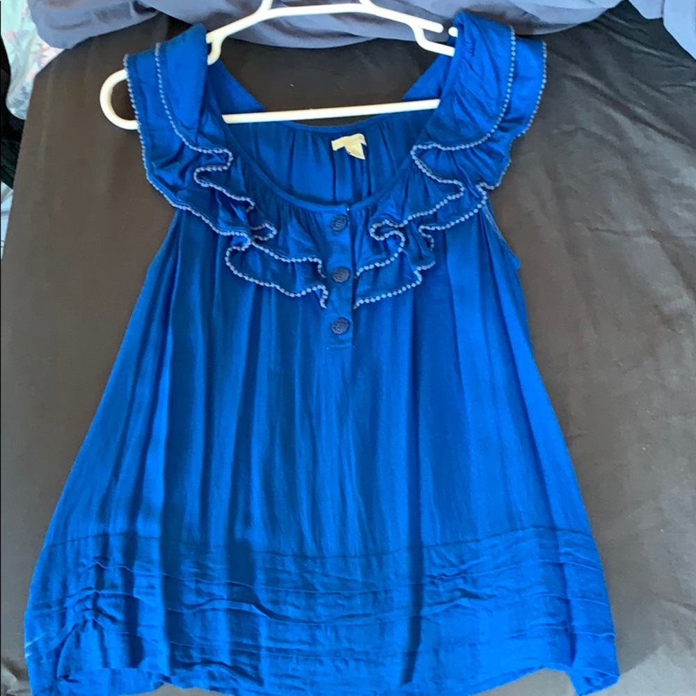 Anthropologie blouse Sz 8 royal blue